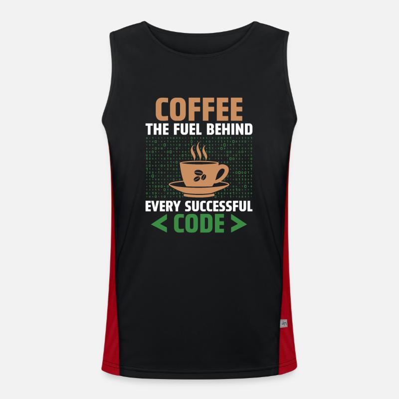 Kaffee-Codierung Programmierer Programmierer Entwickler Nerd Coff Funktionelles Kontrast-Tank Top für Männer 