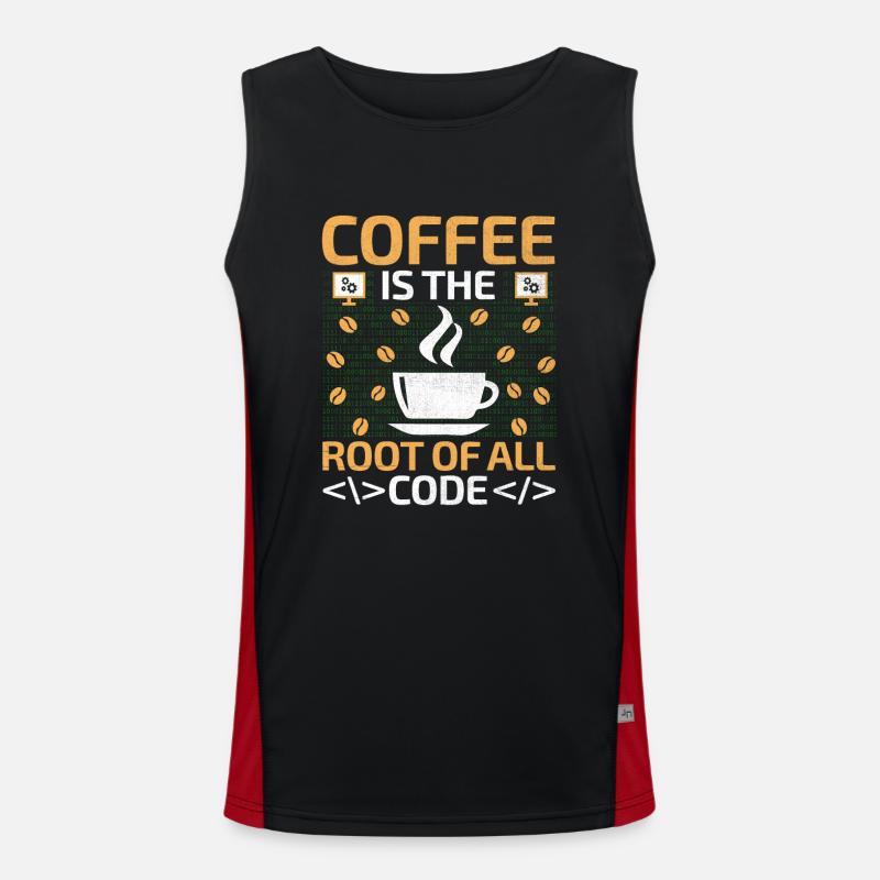Kaffee-Codierung Programmierer Programmierer Entwickler Nerd Coff Funktionelles Kontrast-Tank Top für Männer 
