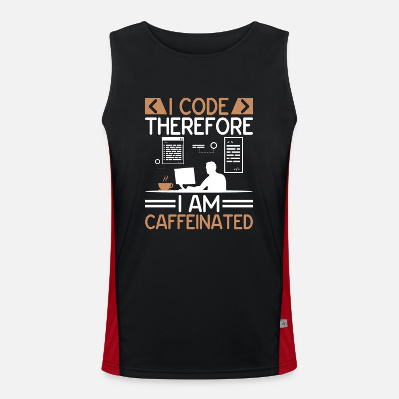 Kaffee-Codierung Programmierer Programmierer Entwickler Nerd Coff Funktionelles Kontrast-Tank Top für Männer 