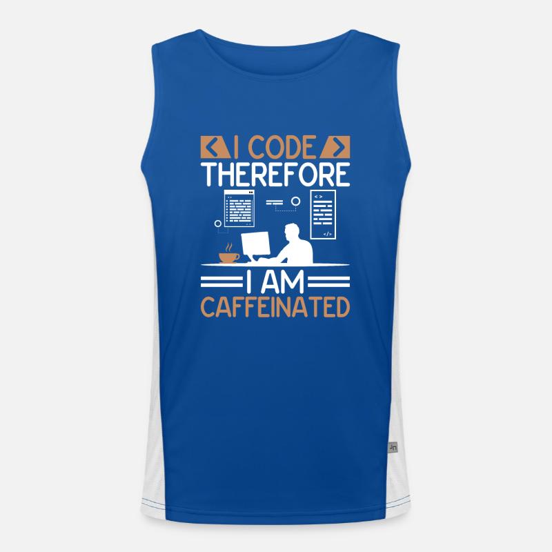 Kaffee-Codierung Programmierer Programmierer Entwickler Nerd Coff Funktionelles Kontrast-Tank Top für Männer 