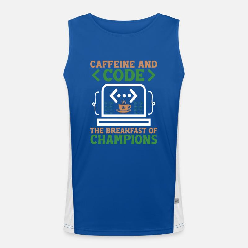 Coffee Coding Programmer Coder Developer Nerd Coff Men's Functional Contrast Tank Top 