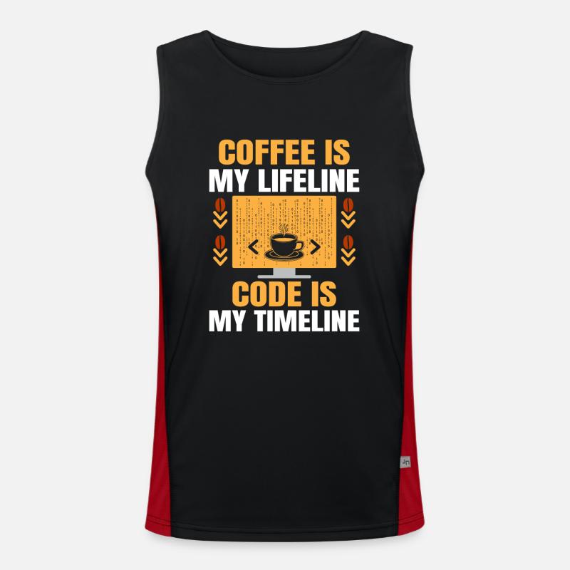 Kaffee-Codierung Programmierer Programmierer Entwickler Nerd Coff Funktionelles Kontrast-Tank Top für Männer 
