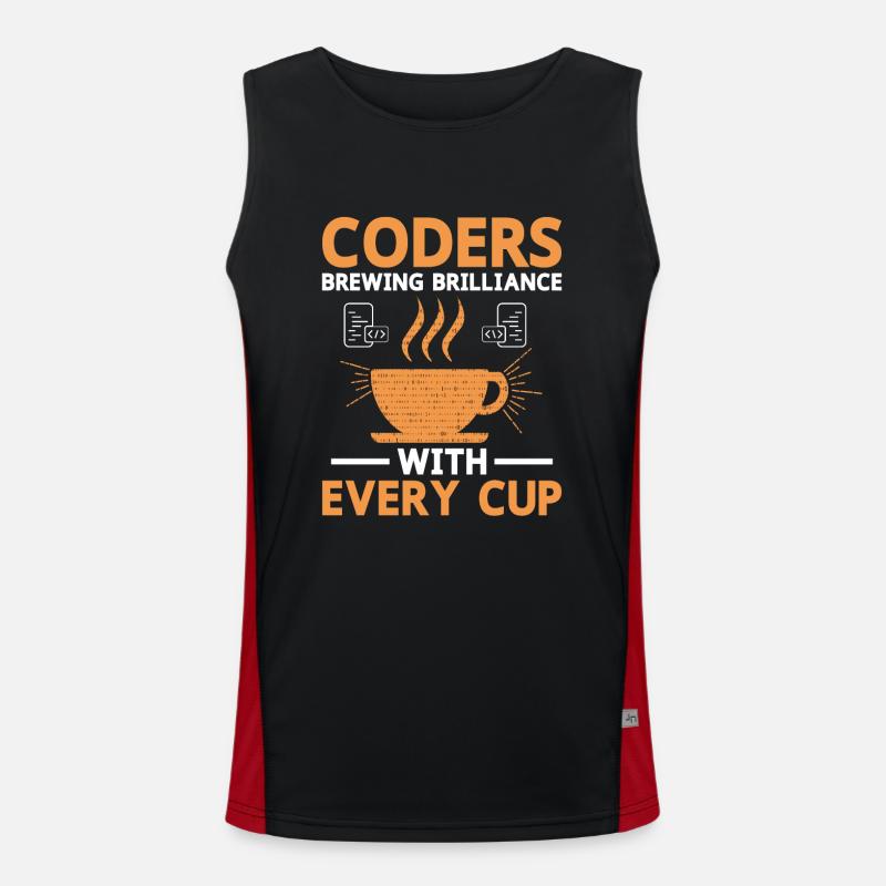 Kaffee-Codierung Programmierer Programmierer Entwickler Nerd Coff Funktionelles Kontrast-Tank Top für Männer 