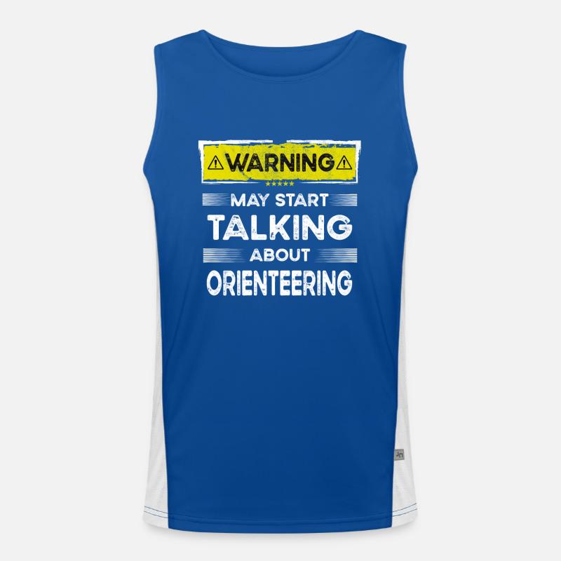Talking about Orienteering funny Funktionelles Kontrast-Tank Top für Männer 