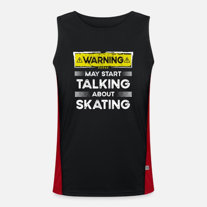 Talking about Skating funny - Men's Functional Contrast Tank Top  - black/red
