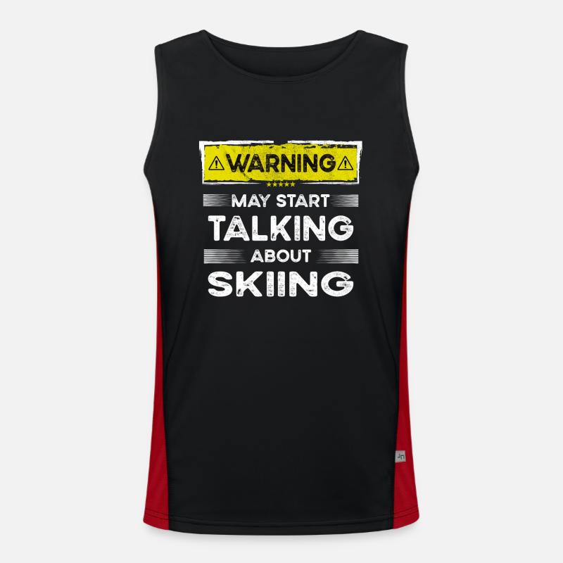 Talking about Skiing funny Funktionelles Kontrast-Tank Top für Männer 