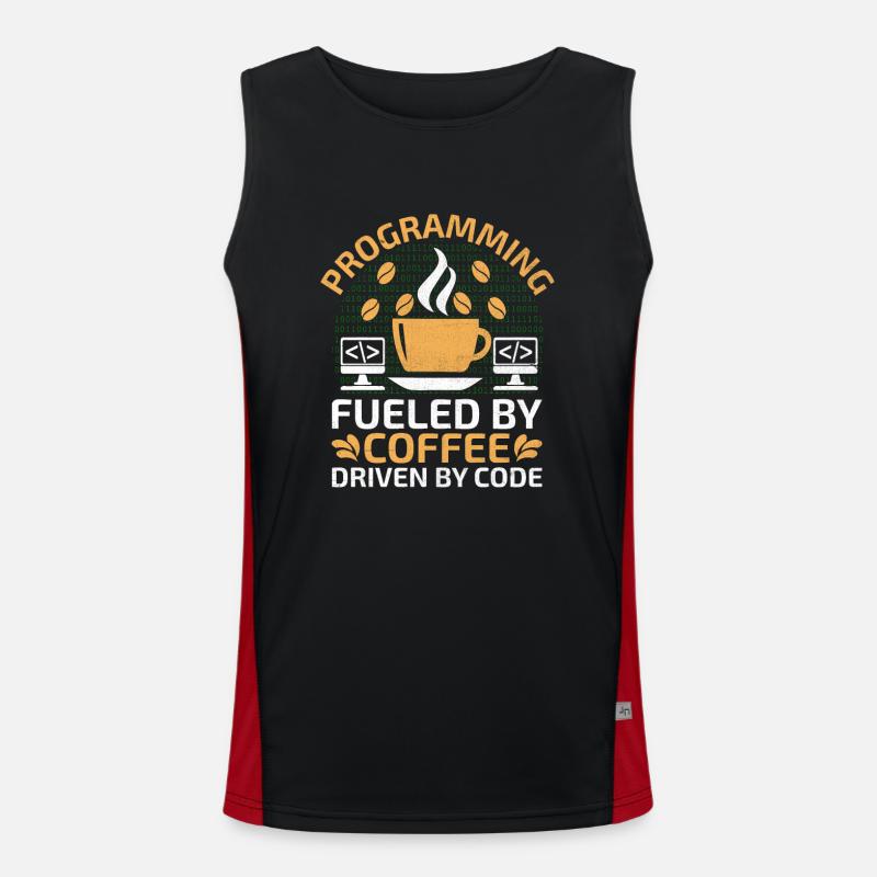 Kaffee-Codierung Programmierer Programmierer Entwickler Nerd Coff Funktionelles Kontrast-Tank Top für Männer 