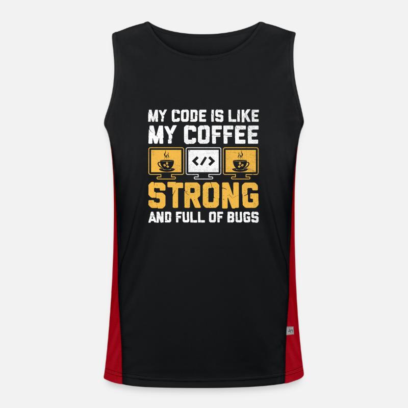 Kaffee-Codierung Programmierer Programmierer Entwickler Nerd Coff Funktionelles Kontrast-Tank Top für Männer 