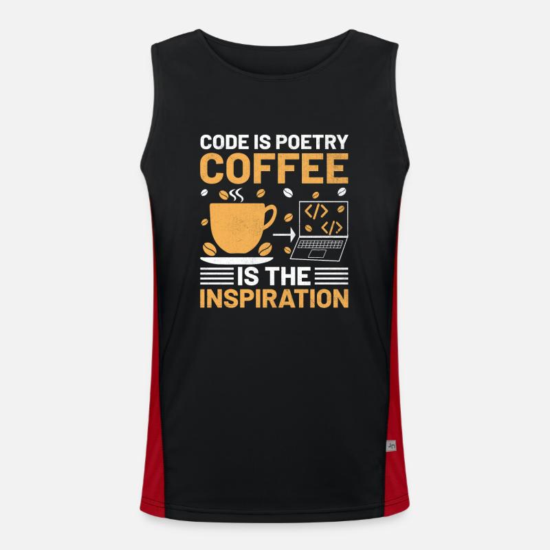 Kaffee-Codierung Programmierer Programmierer Entwickler Nerd Coff Funktionelles Kontrast-Tank Top für Männer 
