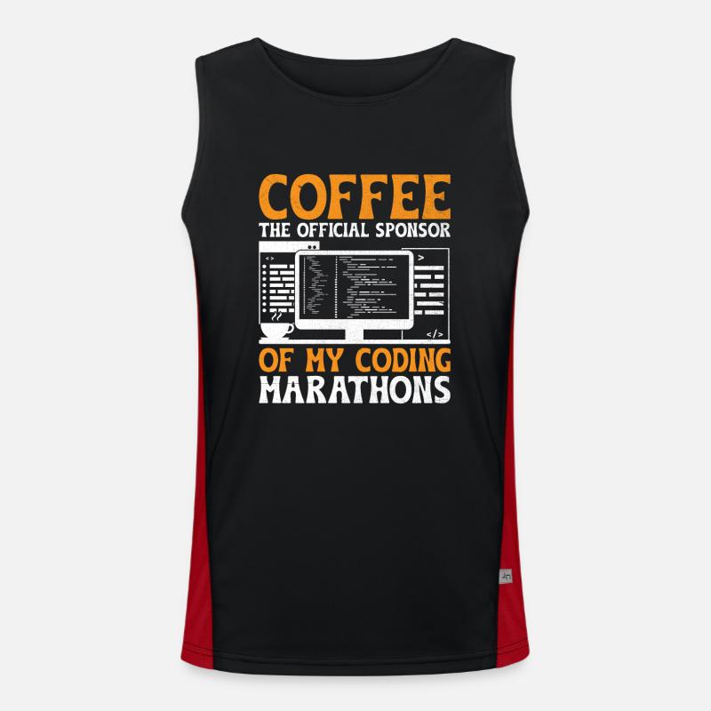 Kaffee-Codierung Programmierer Programmierer Entwickler Nerd Coff Funktionelles Kontrast-Tank Top für Männer 