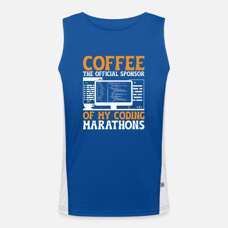 Kaffee-Codierung Programmierer Programmierer Entwickler Nerd Coff Funktionelles Kontrast-Tank Top für Männer 