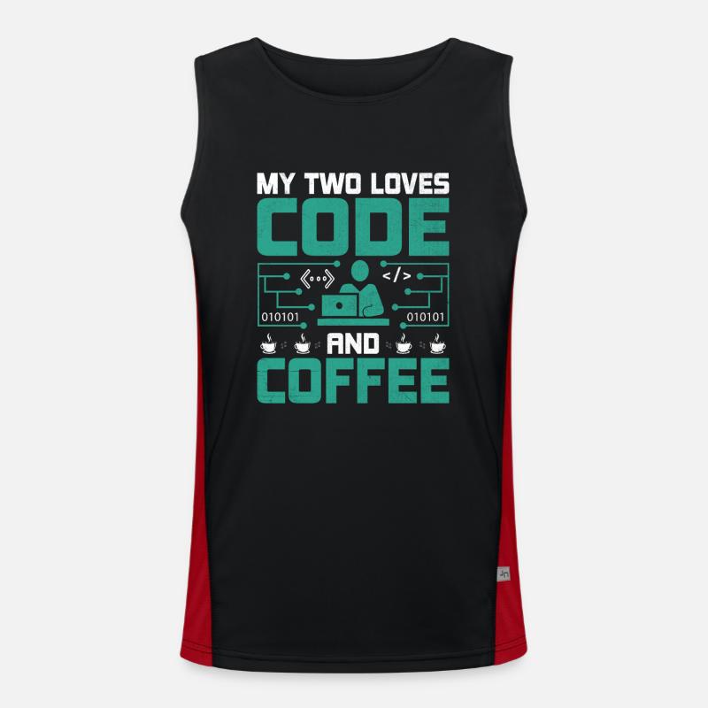 Kaffee-Codierung Programmierer Programmierer Entwickler Nerd Coff Funktionelles Kontrast-Tank Top für Männer 