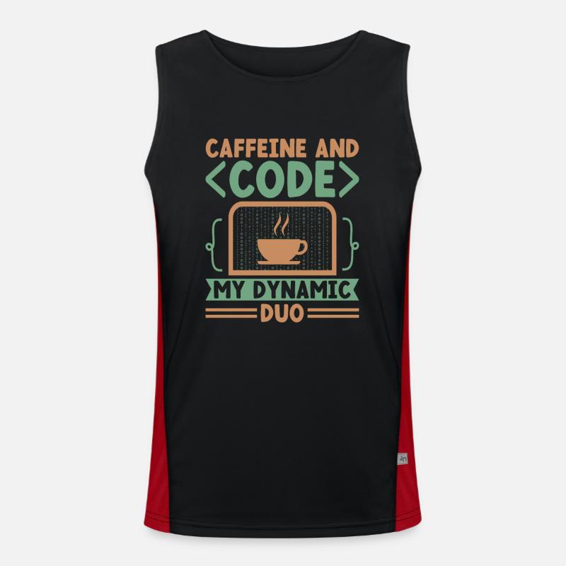 Kaffee-Codierung Programmierer Programmierer Entwickler Nerd Coff Funktionelles Kontrast-Tank Top für Männer 