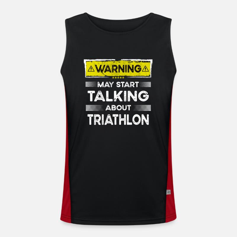 Talking about Triathlon funny Men's Functional Contrast Tank Top 