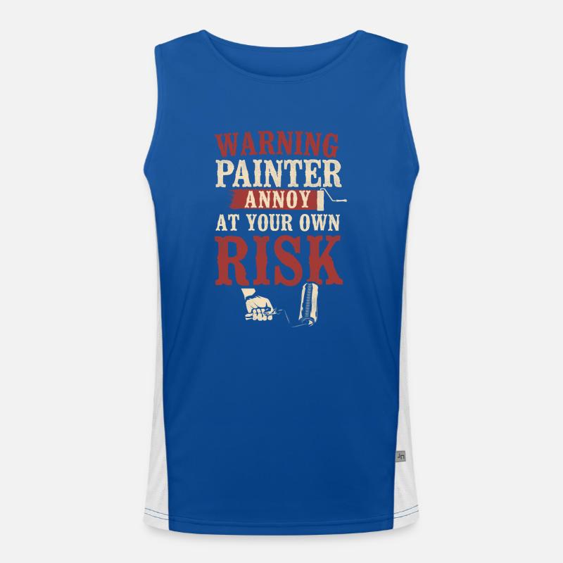 House Painter Decorator Warning Funktionelles Kontrast-Tank Top für Männer 
