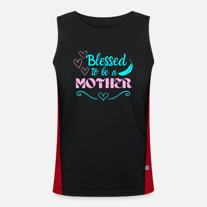 Gesegnet, Eine Mutter Zu Sein Bestes Mama-Zitat Funktionelles Kontrast-Tank Top für Männer 