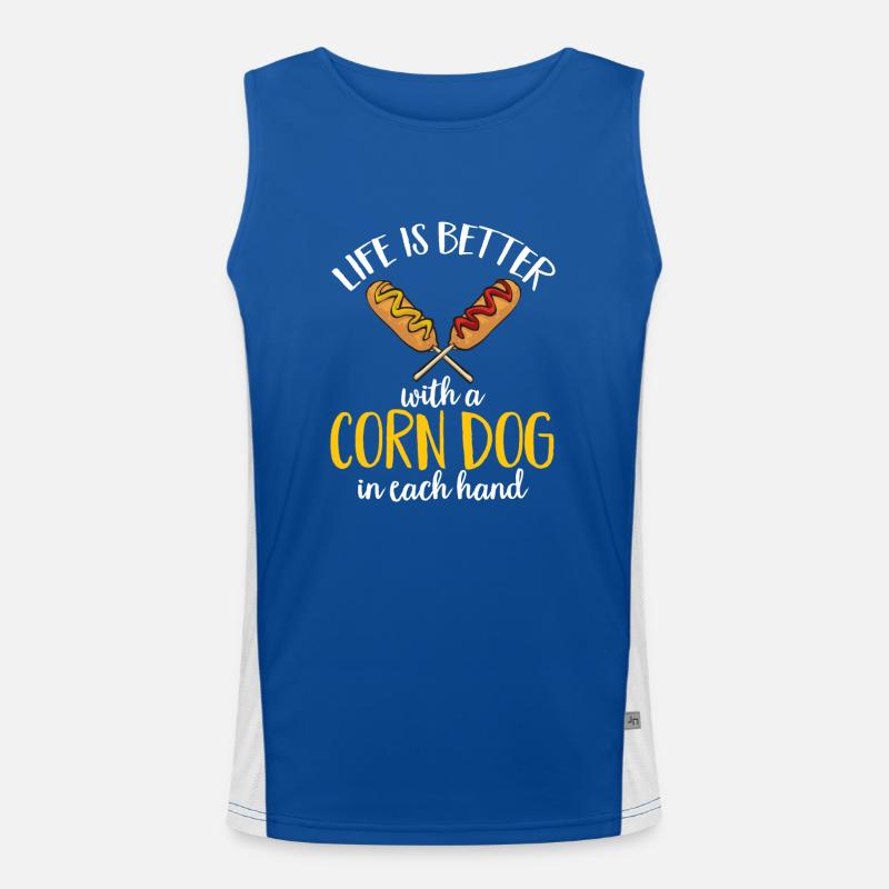 Chien de maïs Corndog Débardeur respirant contrasté Homme 