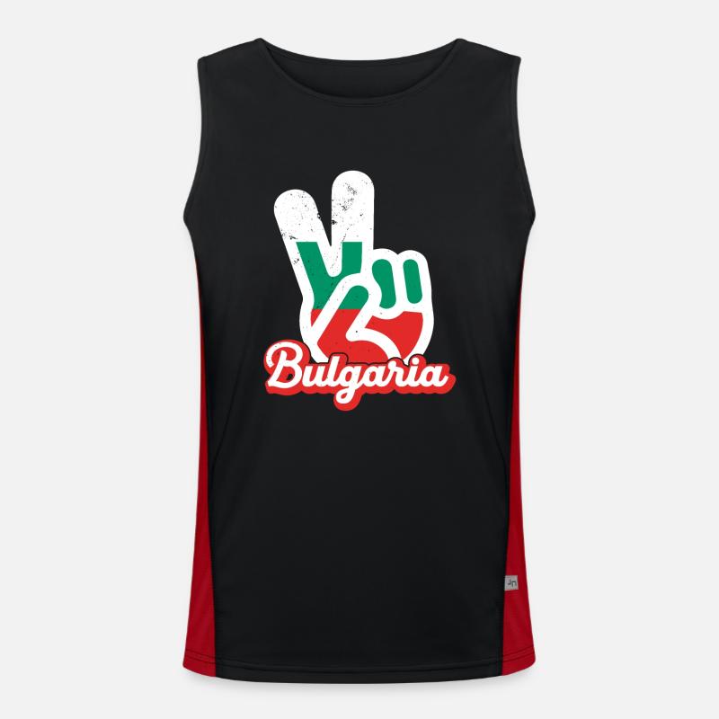 Bulgarie Balkans Drapeau de vacances Sofia Bulgarie Débardeur respirant contrasté Homme 
