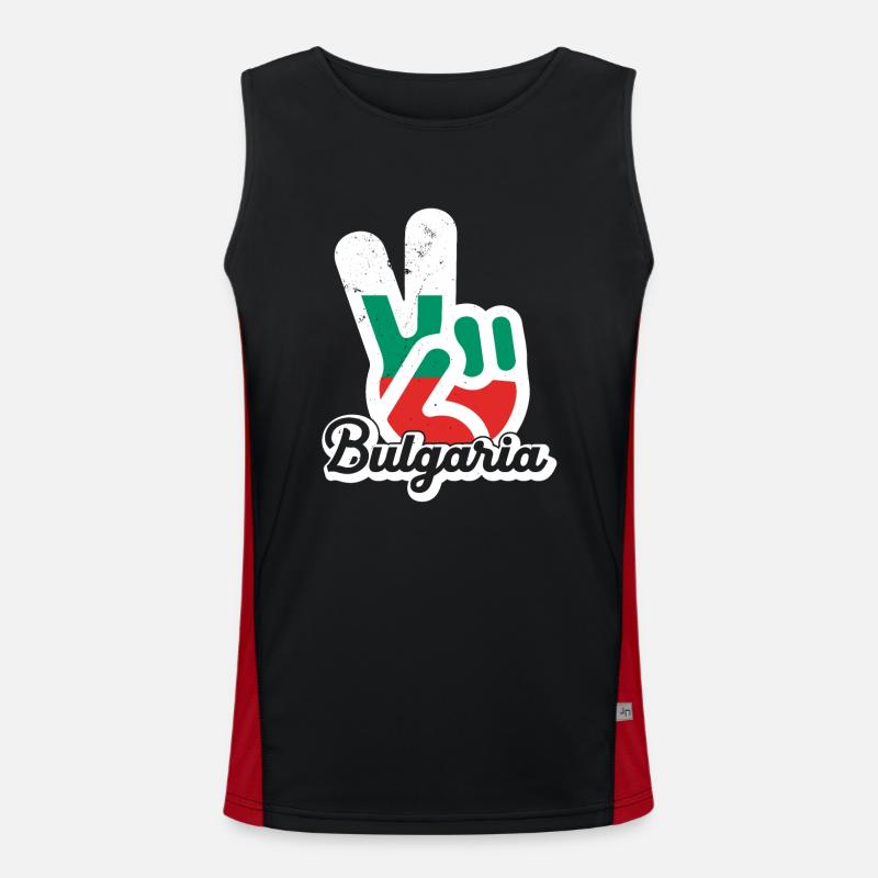 Bulgarie Balkans Drapeau de vacances Sofia Bulgarie Débardeur respirant contrasté Homme 