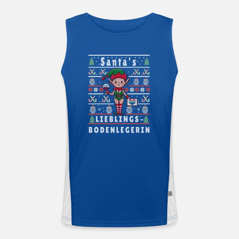 Ugly Christmas SANTA'S FAVORITE FLOOR LAYER Men's Functional Contrast Tank Top 