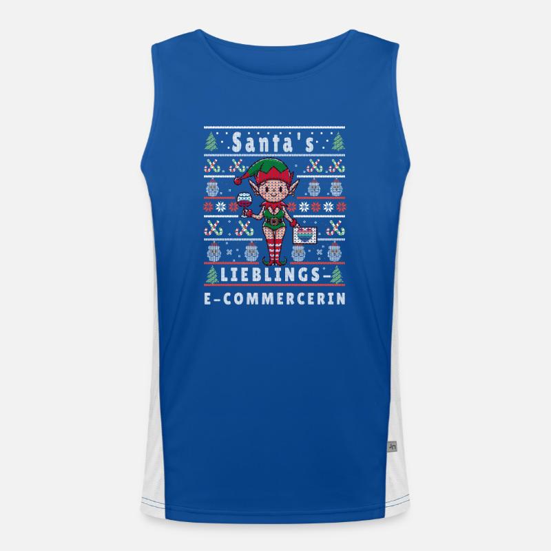 Ugly Weihnachten SANTAS LIEBLINGS E-Commercerin Funktionelles Kontrast-Tank Top für Männer 