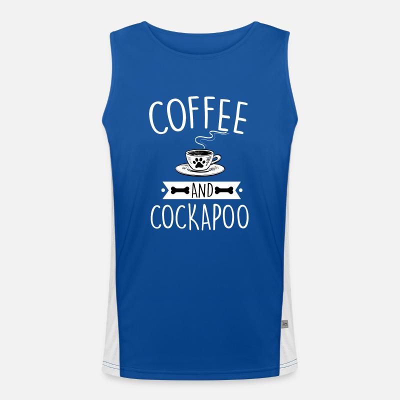Cockapoo And Coffee Cockerpoo Mom Dad Lover Men's Functional Contrast Tank Top 