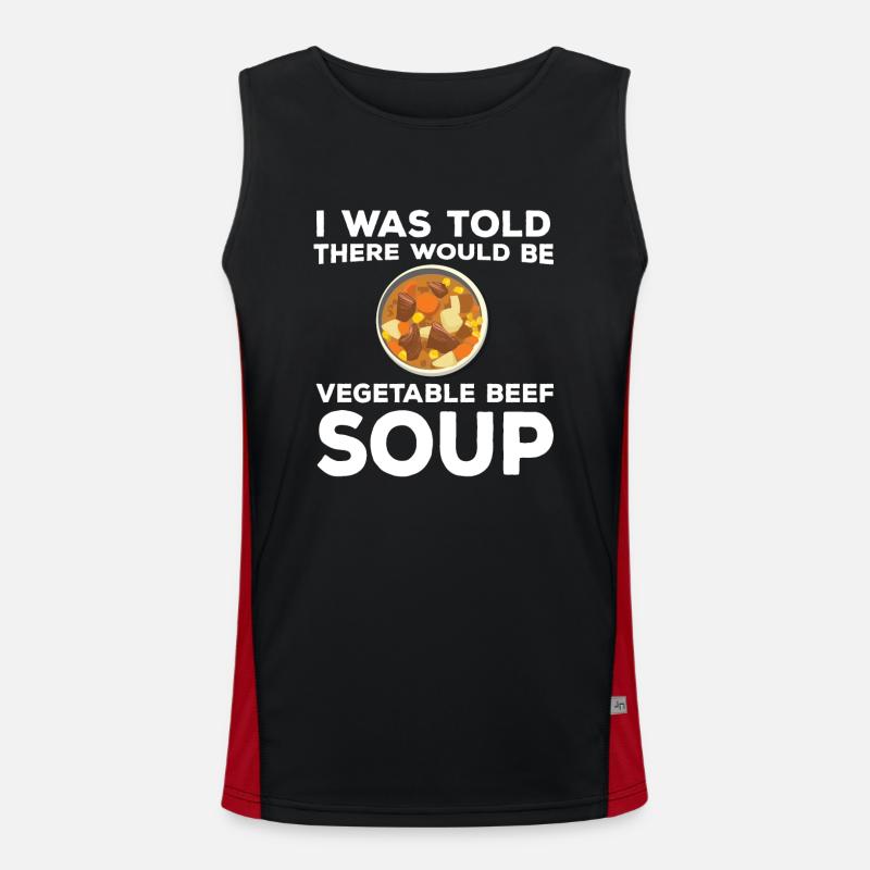 Vegetable soup with beef - Men's Functional Contrast Tank Top - black/red