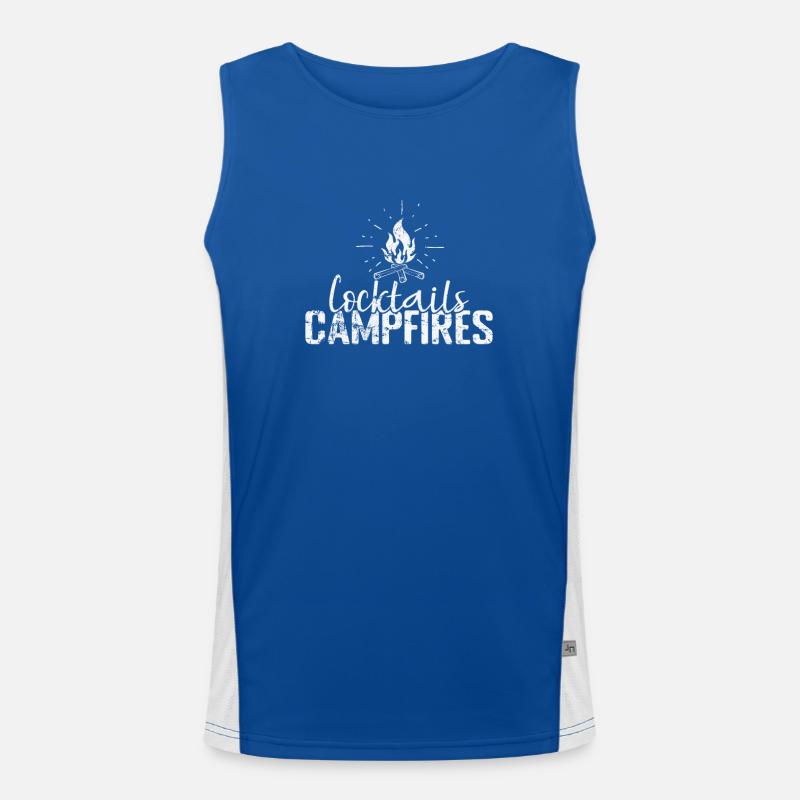Cocktails Campfires Urlaub Freizeit Funktionelles Kontrast-Tank Top für Männer 