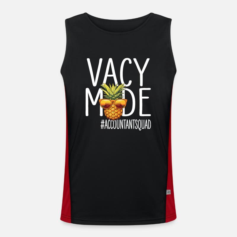 Comptable Vacances Vacy Mode Comptable - Débardeur respirant contrasté Homme - noir/rouge