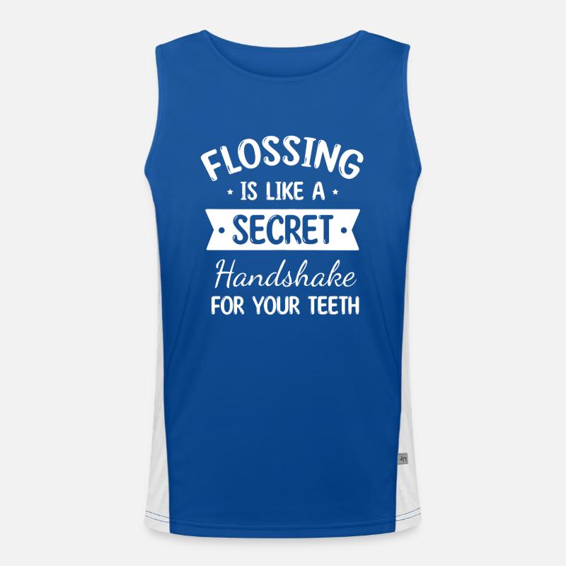 L’utilisation du fil dentaire est comme une poignée de main secrète pour vos dents Débardeur respirant contrasté Homme 