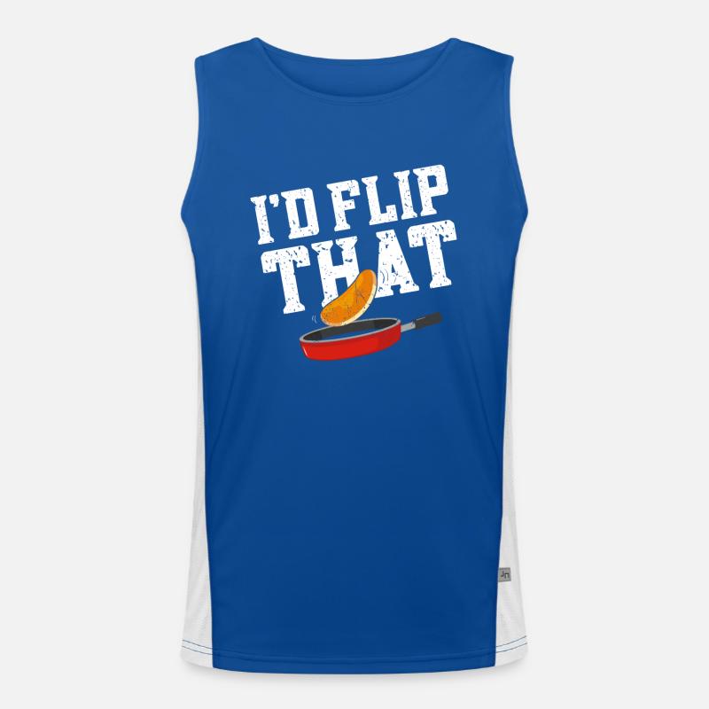 Pancake Lover Kids Pun I'd Flip Men's Functional Contrast Tank Top 