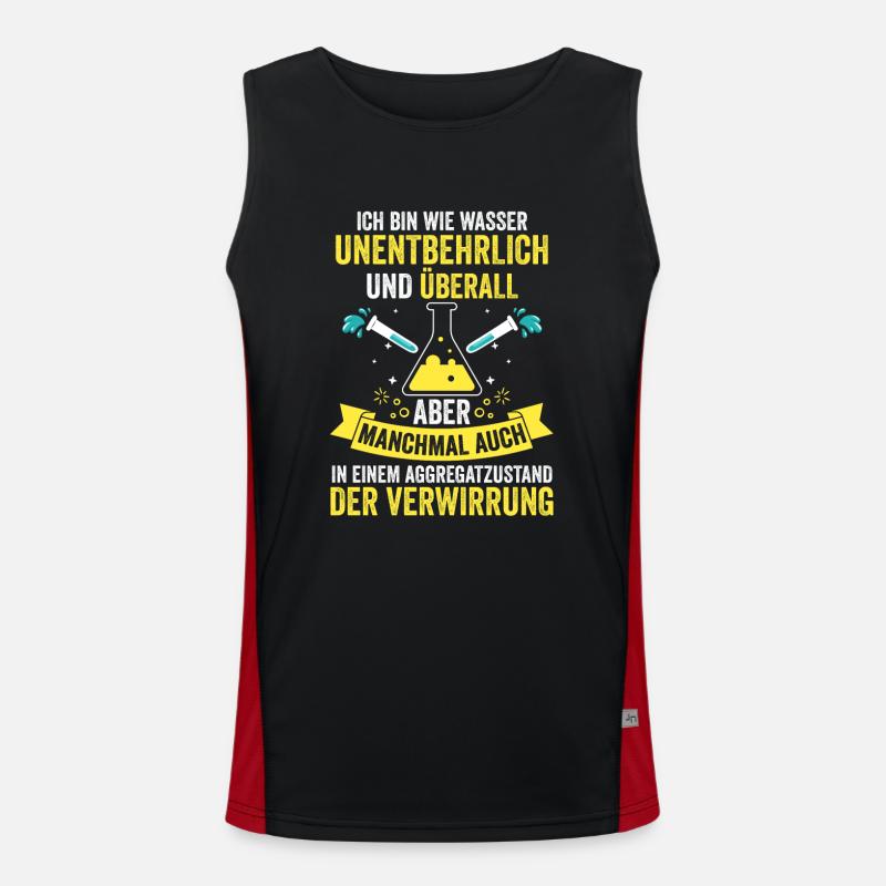 Chemist Science Physics Chemistry - Men's Functional Contrast Tank Top  - black/red