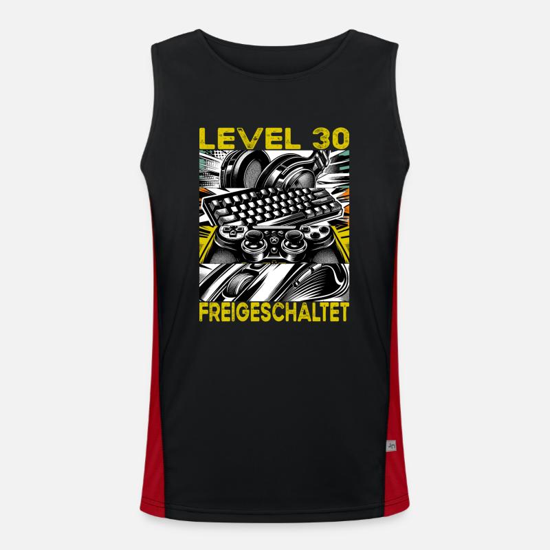 Geburtstag Level 30 freigeschaltet Gaming & Zocker Funktionelles Kontrast-Tank Top für Männer 