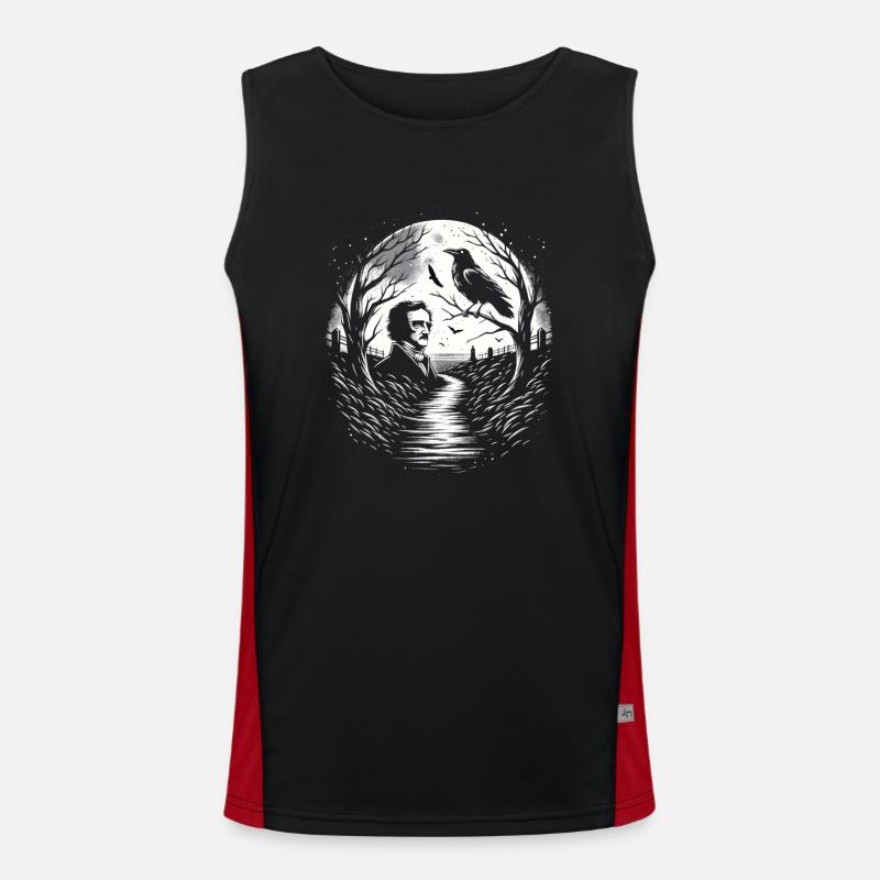 Edgar Allan Poe Fan, Classical Literature, Men's Functional Contrast Tank Top 