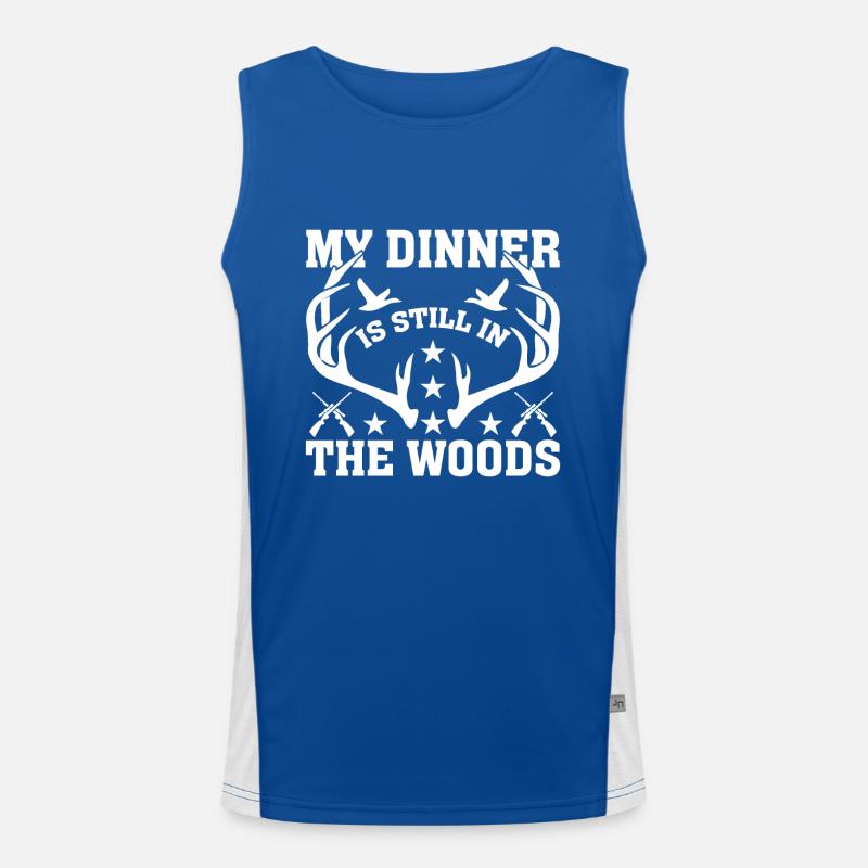 Mein Abendessen Ist Immer Noch Im Wald Funktionelles Kontrast-Tank Top für Männer 