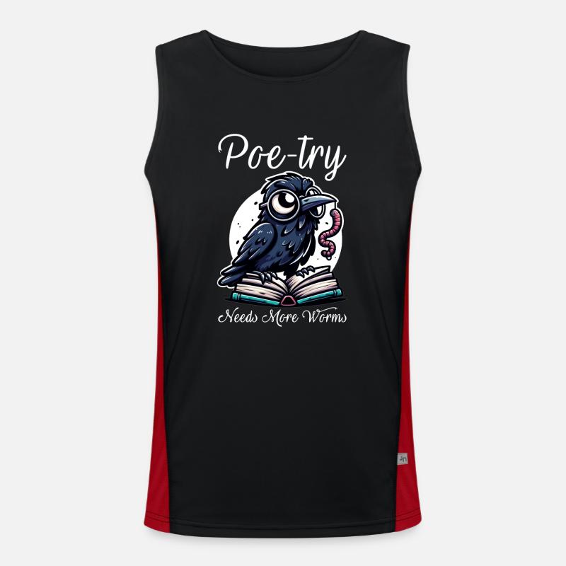 Edgar Allan Poe Fan, Classical Literature, Men's Functional Contrast Tank Top 