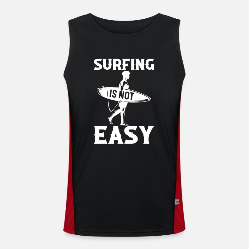 Surfing Is Not Easy - Men's Functional Contrast Tank Top  - black/red
