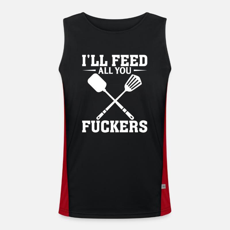 Ich werde euch Arschlöcher füttern Funktionelles Kontrast-Tank Top für Männer 