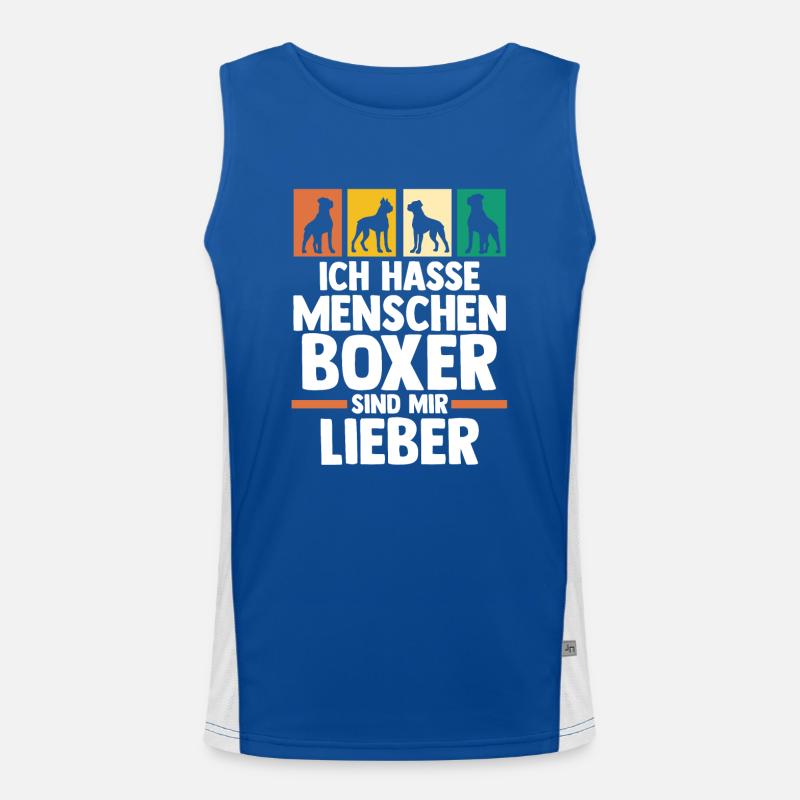 Hund Deutscher Boxer Funktionelles Kontrast-Tank Top für Männer 
