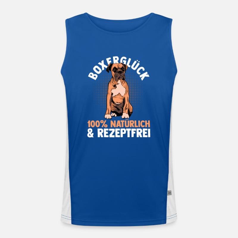 Hund Deutscher Boxer Funktionelles Kontrast-Tank Top für Männer 