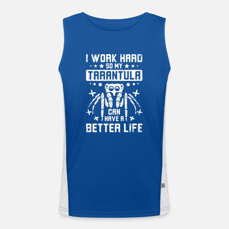 I work hard so my tarantula can have a better life Funktionelles Kontrast-Tank Top für Männer 