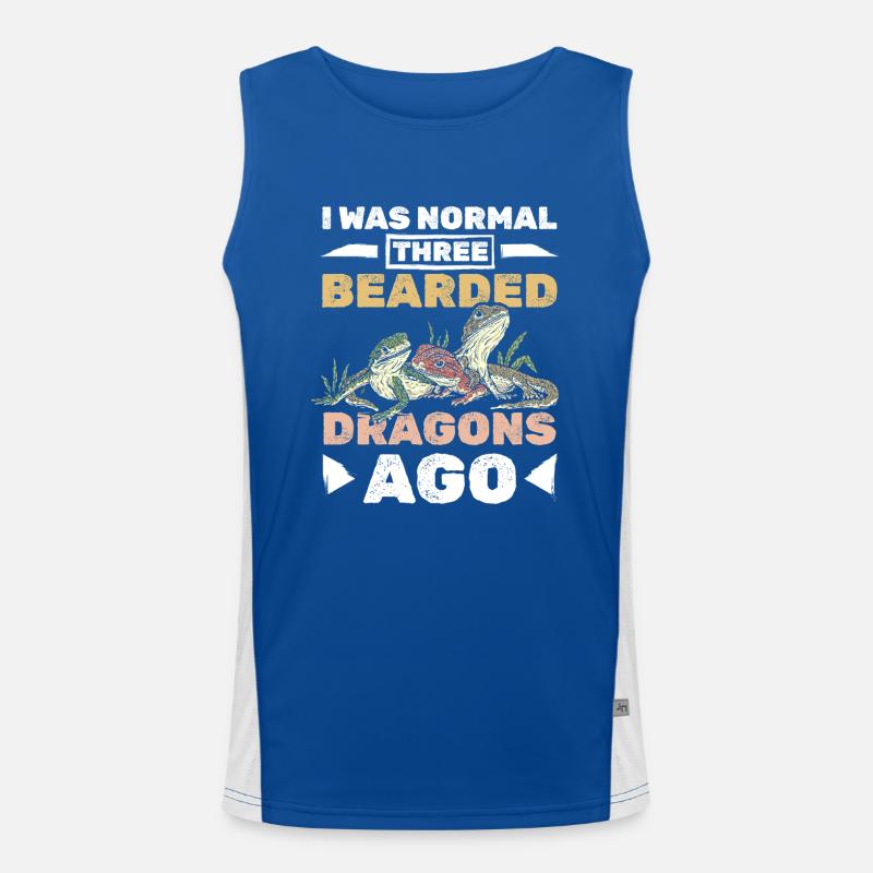 I was normal three bearded dragon ago Funktionelles Kontrast-Tank Top für Männer 