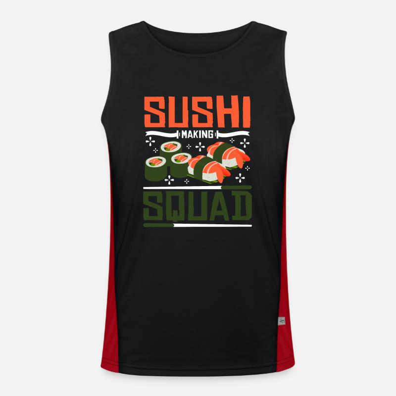 Sushi making squat Men's Functional Contrast Tank Top 