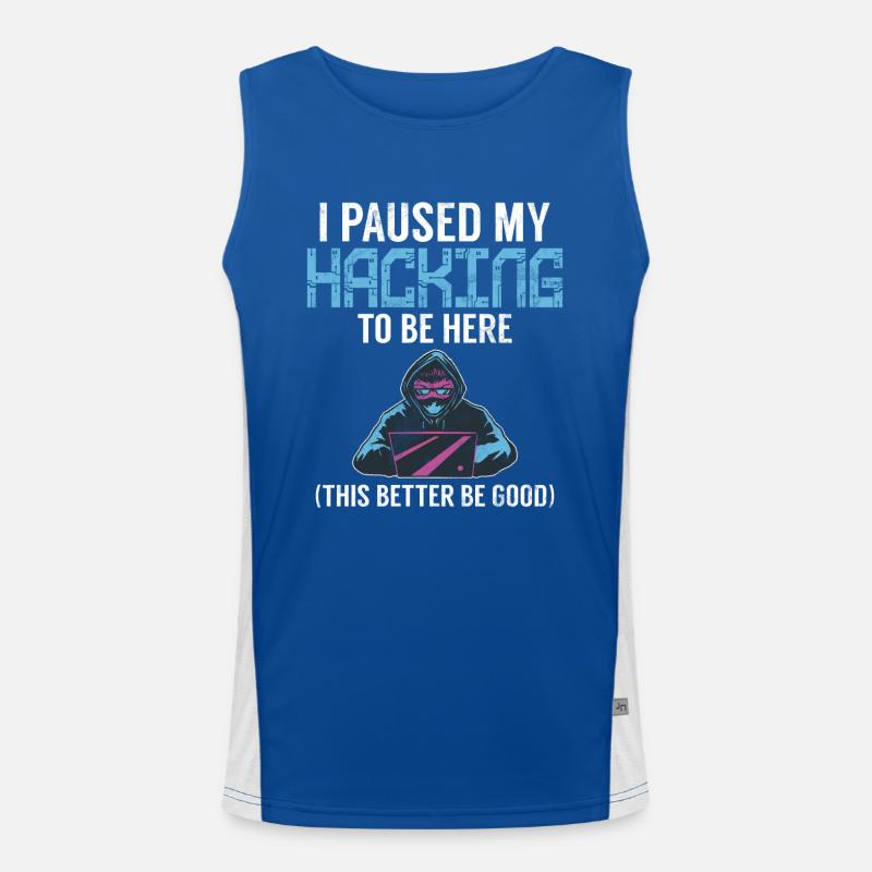 Cyber-sicherheits-hacker-hacking Funktionelles Kontrast-Tank Top für Männer 