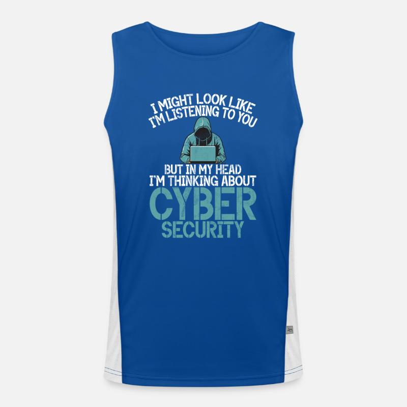 Cyber-sicherheits-hacker-hacking Funktionelles Kontrast-Tank Top für Männer 