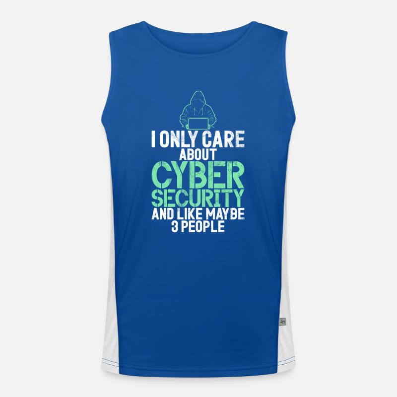 Cyber security hacker hacking Men's Functional Contrast Tank Top 