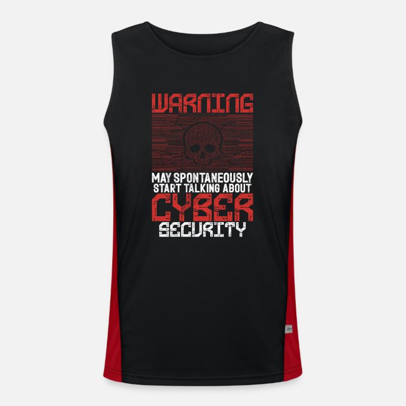 Cyber security hacker hacking Men's Functional Contrast Tank Top 