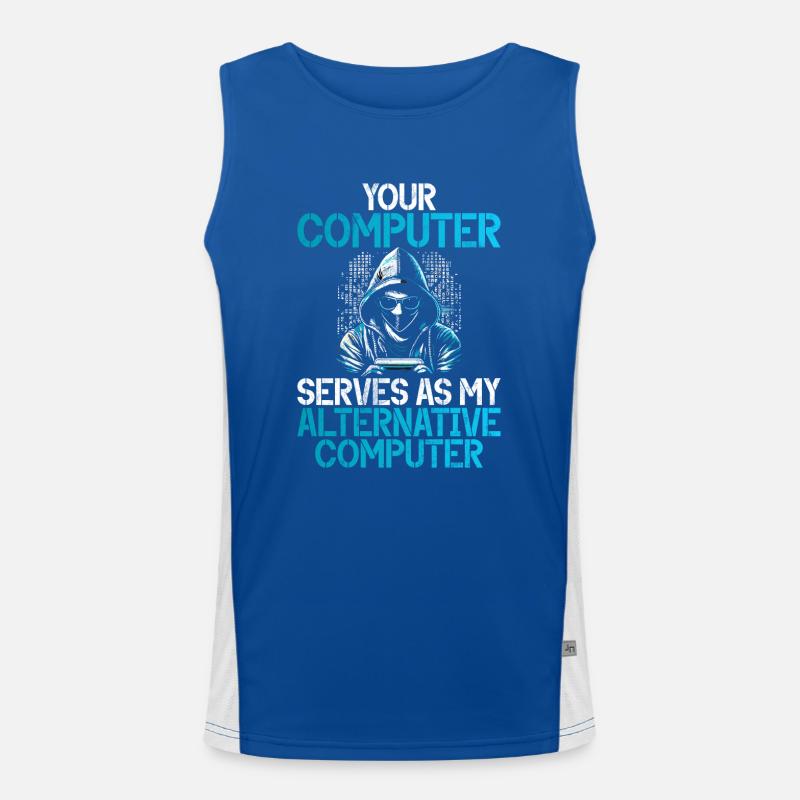 Cyber-sicherheits-hacker-hacking Funktionelles Kontrast-Tank Top für Männer 