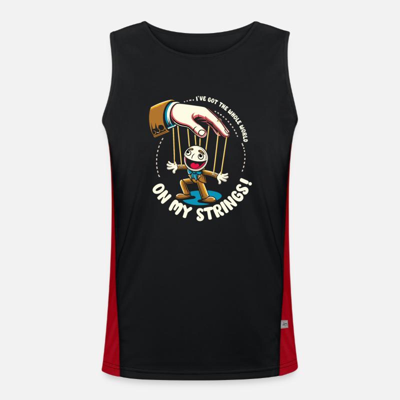 Puppet Mastery Shadow Play ventriloquist gift Men's Functional Contrast Tank Top 