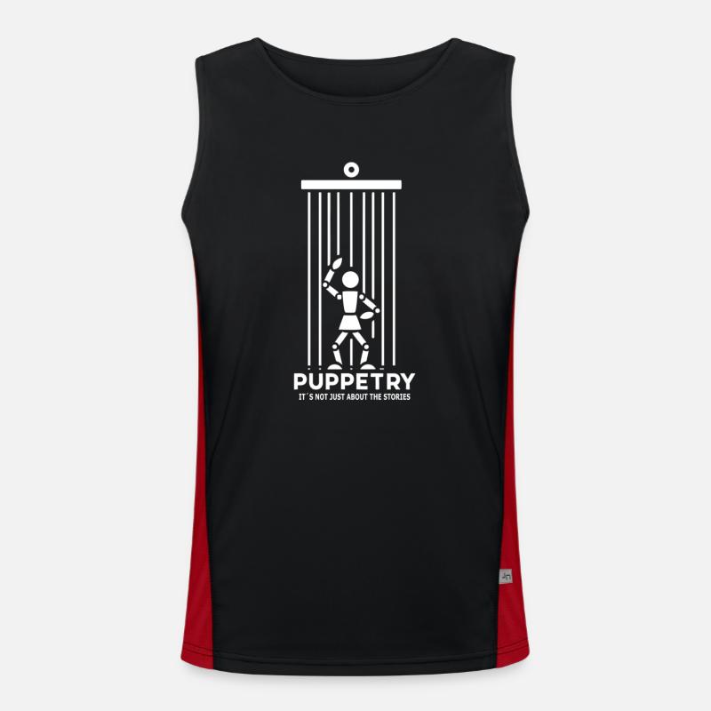 Puppet Mastery Shadow Play ventriloquist gift Men's Functional Contrast Tank Top 